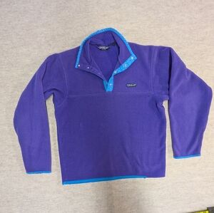 Patagoinia Purple Classic Fleece Pull Over Great For Rework Project Size Small